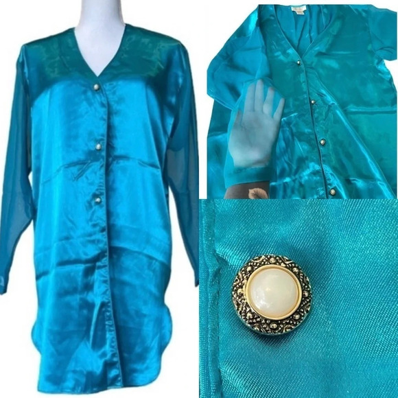 Victoria's Secret Other - Victoria’s Secret Slip Womens Medium Vintage Gold Label Mesh Victorian Classy